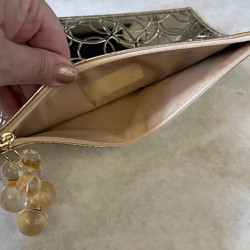 MAC Gold cosmetic pouch NEW